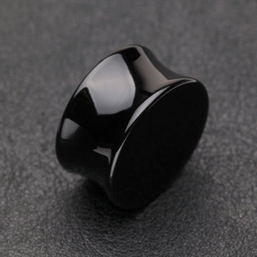 Detail View 1 of A Pair of Basic UV Acrylic Double Flared Ear Gauge Plug-Black
